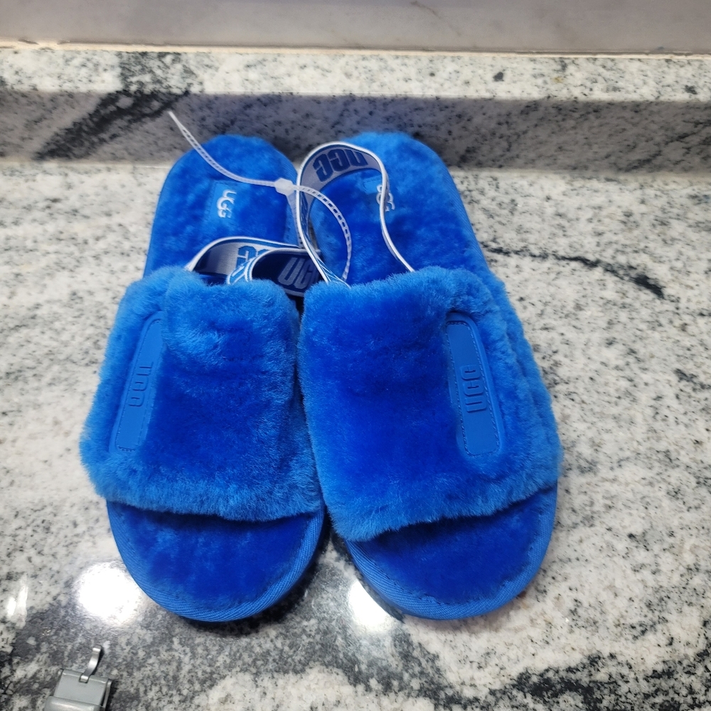 UGG Logo Family Matching Fluff Yeah Fur Slides